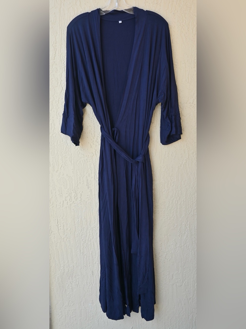 Long Flowy Navy Blue Wrap Cover Robe